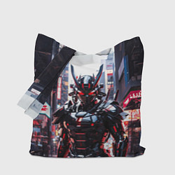 Сумка-шопер Киборг-самурай, цвет: 3D-принт