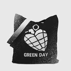 Сумка-шопер Green Day glitch на темном фоне, цвет: 3D-принт