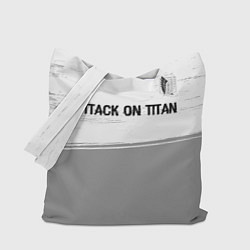 Сумка-шопер Attack on Titan glitch на светлом фоне: символ све, цвет: 3D-принт