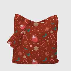 Сумка-шопер Паттерн новогодняя пижама, цвет: 3D-принт
