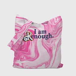 Сумка-шопер I am kenough - розовые разводы краски, цвет: 3D-принт