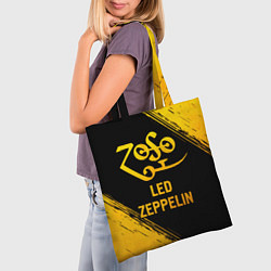 Сумка-шопер Led Zeppelin - gold gradient, цвет: 3D-принт — фото 2
