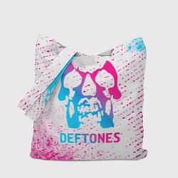 Сумка-шопер Deftones neon gradient style, цвет: 3D-принт