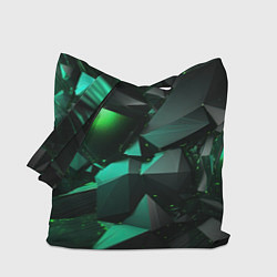 Сумка-шопер Зеленые абстрактные объекты, цвет: 3D-принт