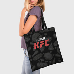Сумка-шопер Боец KFC на фоне бургеров, цвет: 3D-принт — фото 2