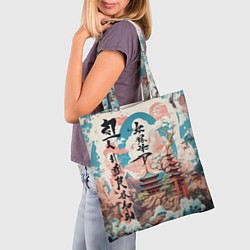 Сумка-шопер Потёртая Японская иллюстрация, цвет: 3D-принт — фото 2