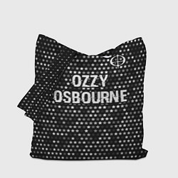 Сумка-шопер Ozzy Osbourne glitch на темном фоне посередине, цвет: 3D-принт