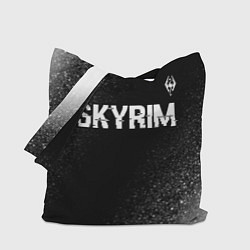 Сумка-шопер Skyrim glitch на темном фоне посередине, цвет: 3D-принт