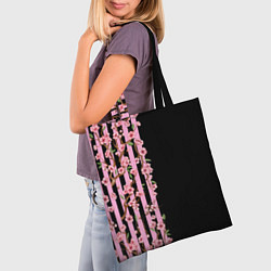 Сумка-шопер Сакура и полосы, цвет: 3D-принт — фото 2