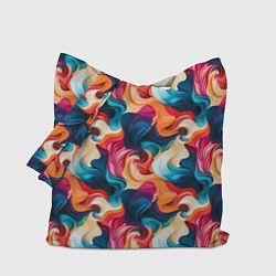 Сумка-шоппер Паттерн абстрактные разноцветные волны