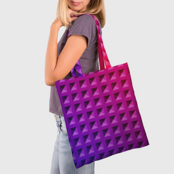 Сумка-шопер Пластиковые объемные квадраты, цвет: 3D-принт — фото 2