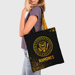 Сумка-шопер Ramones - gold gradient, цвет: 3D-принт — фото 2