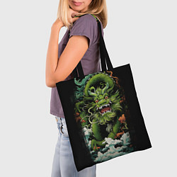Сумка-шопер Зеленый дракон символ года, цвет: 3D-принт — фото 2