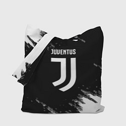 Сумка-шопер Juventus спорт краски черно белый, цвет: 3D-принт