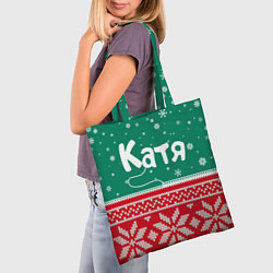 Сумка-шопер Катя новогодняя, цвет: 3D-принт — фото 2