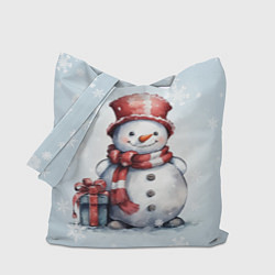 Сумка-шопер New Years cute snowman, цвет: 3D-принт
