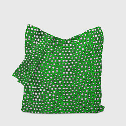 Сумка-шоппер Белые пузырьки на зелёном фоне