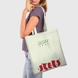 Сумка-шопер Рождественские носки, цвет: 3D-принт — фото 2
