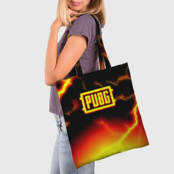 Сумка-шопер PUBG огненный шторм из молний, цвет: 3D-принт — фото 2