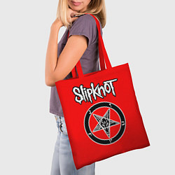 Сумка-шопер Slipknot пентаграмма, цвет: 3D-принт — фото 2