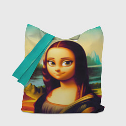 Сумка-шопер Нейросеть - Мона Лиза в стиле Pixar, цвет: 3D-принт