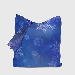 Сумка-шопер Декоративные снежинки на фиолетовом, цвет: 3D-принт