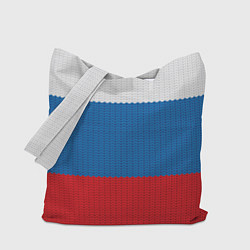 Сумка-шоппер Вязаный российский флаг
