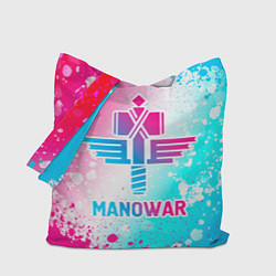 Сумка-шопер Manowar neon gradient style, цвет: 3D-принт