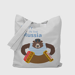 Сумка-шопер Вечеринка в России с медведем, цвет: 3D-принт
