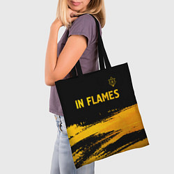 Сумка-шопер In Flames - gold gradient посередине, цвет: 3D-принт — фото 2