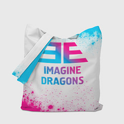 Сумка-шопер Imagine Dragons neon gradient style, цвет: 3D-принт