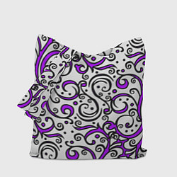 Сумка-шопер Фиолетовые кружевные узоры, цвет: 3D-принт