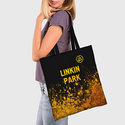 Сумка-шопер Linkin Park - gold gradient посередине, цвет: 3D-принт — фото 2