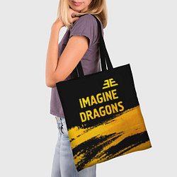 Сумка-шопер Imagine Dragons - gold gradient посередине, цвет: 3D-принт — фото 2