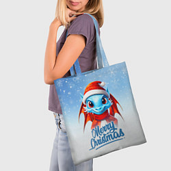 Сумка-шопер Веселый новогодний дракончик, цвет: 3D-принт — фото 2
