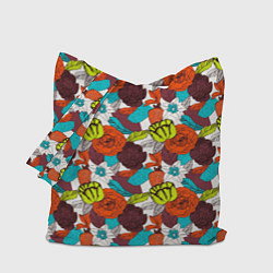 Сумка-шопер Цветочное разноцветье, цвет: 3D-принт