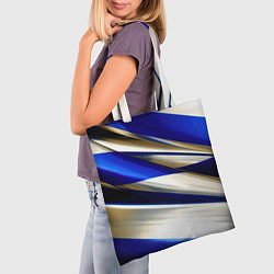 Сумка-шопер Blue white abstract, цвет: 3D-принт — фото 2
