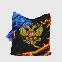 Сумка-шопер Россия наша страна герб шторм, цвет: 3D-принт