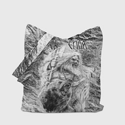 Сумка-шопер Воин с топором и медведь, цвет: 3D-принт