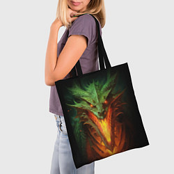 Сумка-шопер Зеленый огнедышащий дракон, цвет: 3D-принт — фото 2