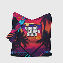 Сумка-шопер GTA 6 аbstract logo, цвет: 3D-принт