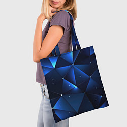 Сумка-шопер Синяя геометрическая абстракция, цвет: 3D-принт — фото 2