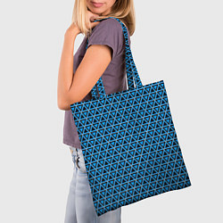 Сумка-шопер Синие и чёрные треугольники, цвет: 3D-принт — фото 2