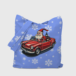 Сумка-шоппер Дед Мороз едет на машине