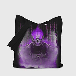 Сумка-шоппер Фиолетовый скелет в дыму