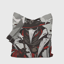 Сумка-шопер Красный чумной доктор, цвет: 3D-принт