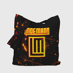 Сумка-шопер Тилль Линдеманн огненное лого бенд, цвет: 3D-принт