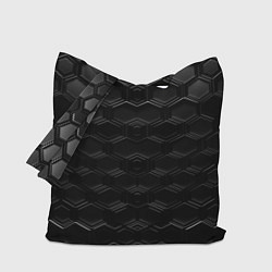 Сумка-шопер Чёрные текстуры соты, цвет: 3D-принт