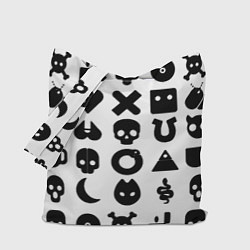 Сумка-шопер Love death robots pattern white, цвет: 3D-принт