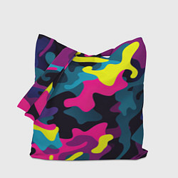 Сумка-шоппер Кислотная яркая абстракция в камуфляжном стиле